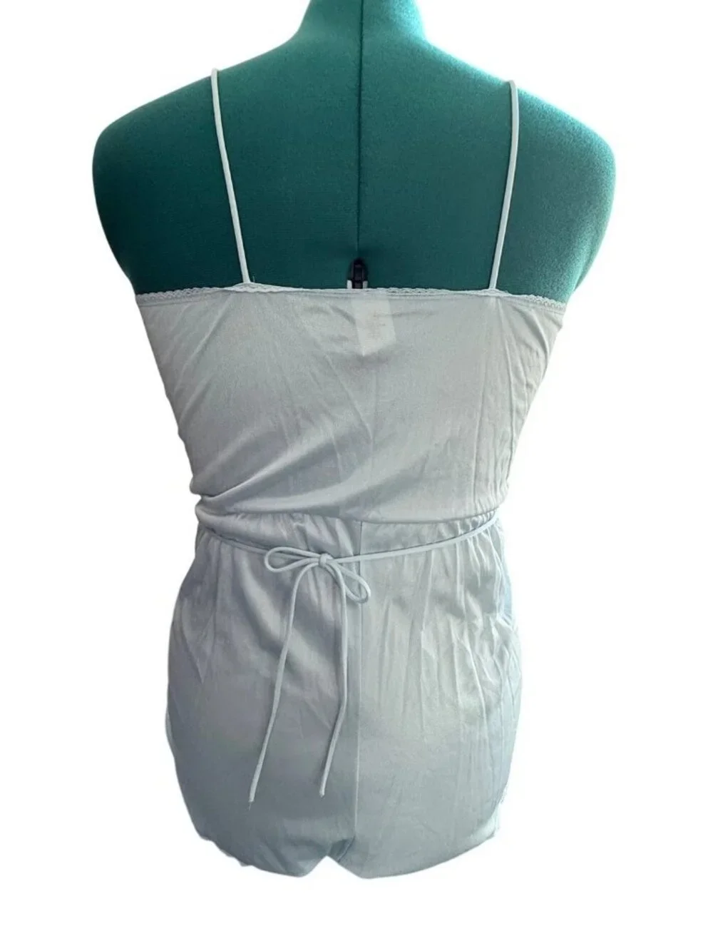 Vintage Light Blue Satin Lace Lingerie Set Medium Texsheen Cinema Etoile 2 pc - Picture 10 of 16